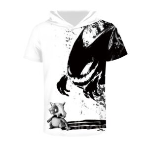 Adorable Monster Comfortable Round Neck 3D Short Sleeve for Men Hooded T-shirt