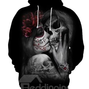 Skull Cool Design Lightweight Realistic 3D Painted Hoodie