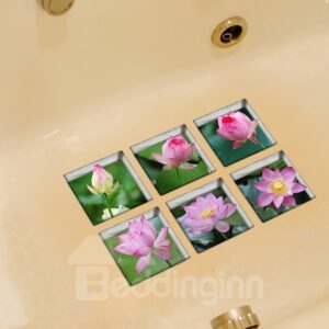 Amazing Lotus 3D Bathtub Stickers