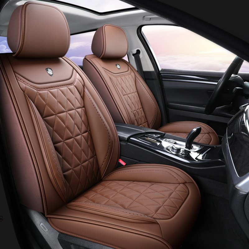 5 Pieces Waterproof Nappa Leather Auto Seat Protectors Full Set Universal Fit for Most 5 Seats Sedans SUV Pick-up Truck Wear-resistant Scratch-resistant and Waterproof - Image 5