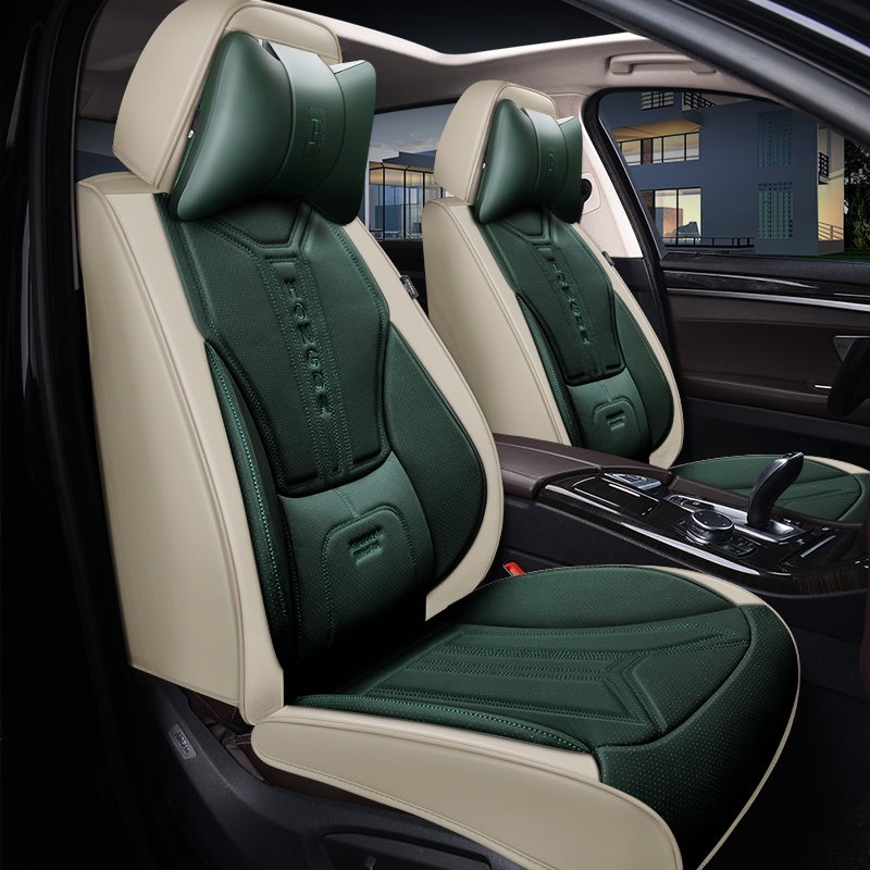 Detachable Headrest Ergonomic Design Comfortable and Breathable Hard-wearing Dirt-proof Scratch Proof Not Easy to Fall Off 5 Seats Universal Fit Seat Covers