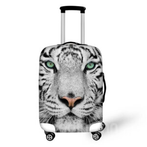 3D Tiger White Pattern Waterproof Suitcase Protector 19 20 21