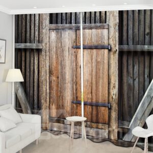 Beddinginn Blackout Wooden Door Decorations Curtain