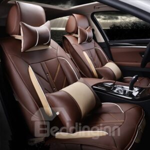 Car Seat Covers Full Set Waterproof Faux Leather Cushion Auto Interior Accessories Universal Fit for Most Cars SUV Pick-up Truck