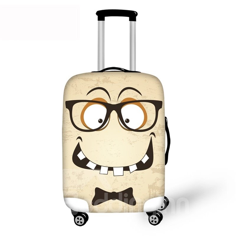 Big Glasses Funny Mouth 3D Pattern Waterproof Anti-Scratch Travel Luggage Cover Suitcase Protector 19 20 21