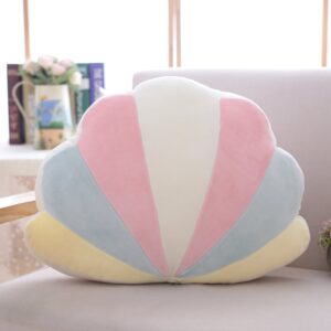 Home Children Rainbow Sleeping Throw Pillow Cartoon Moon Star Rainbow Shell Pillow Cute Down Cotton Gift for Sofa Bed PP Cotton