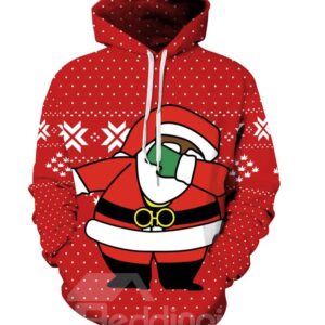 Santa Swag Rap Style Christmas Long Sleeve 3D Pattern Hoodie