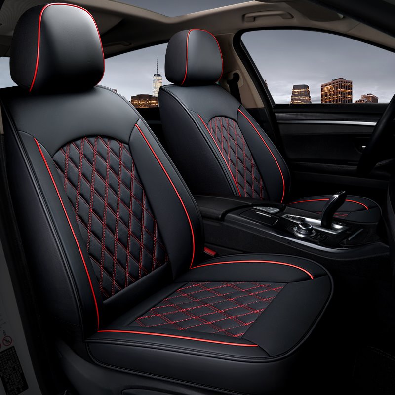Romantic Light Luxury Style Wear-Resistant And Scratch-Resistant Leather 5 Seats Fully Wrapped Universal Seat Cover Leatherette Automotive Vehicle Cushion Cover for Cars SUV Pick-up Truck - Image 2