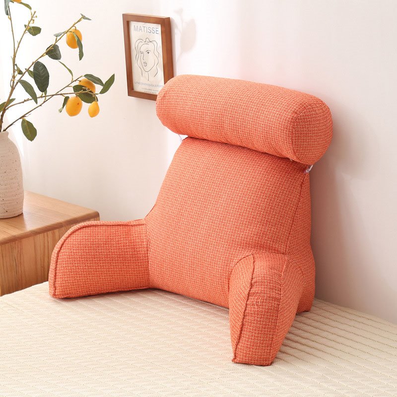 Reading Pillows with Arms Adjustable Memory Foam Bed Rest Chair Sitting Up Detach Neck Roll Removable Cover - Image 6