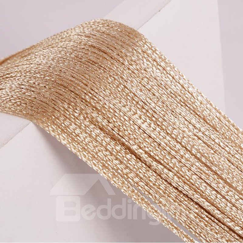 String Curtain Sheer Room Divider Door Decoration Champagne Beige - Image 3