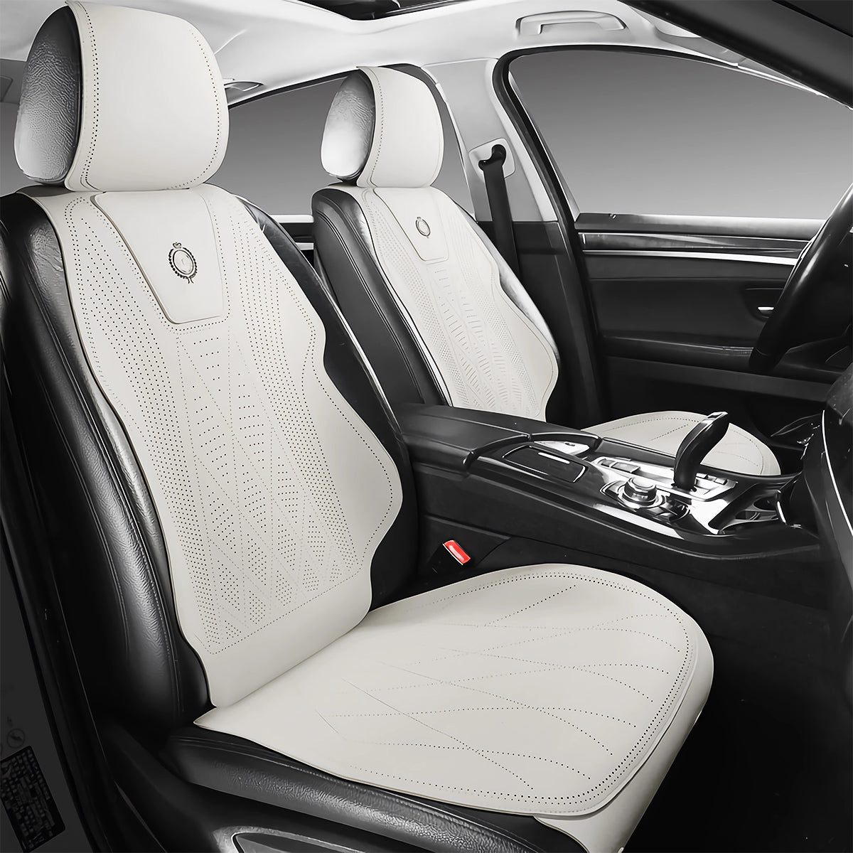 Microfiber Suede Car Seat Cover Full Set for 5-Seater Sedans SUV, Universal Fit, Pad Style - Image 10