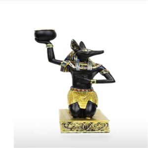 Elegant and Creative Style Egypt Anubis Design Resin Home Decorative Candle Holder
