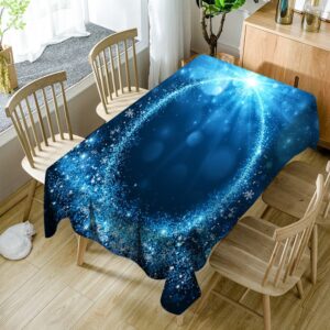 Creative 3D Tablecloth Blue Waterproof Tablecloth Wedding Party Decoration Rectangular Tablecloth