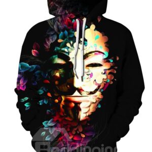 Pullover Kangaroo Pocket Loose Model Casual Style 3D Painted Hoodie