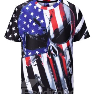 Print Vibrant Color Fastness Straight Model Polyester 3D T-Shirt