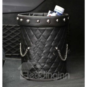 High Road Organizers Leakproof Luxurious Leather Car Trash can