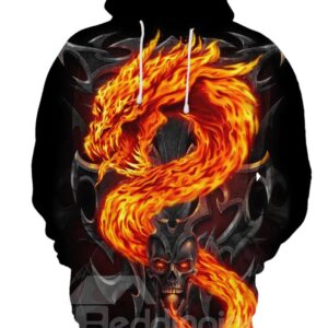 Halloween Casual Style Vivid Color Athletic Loose Model 3D Painted Hoodie