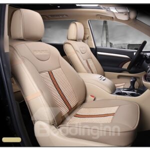 Luxurious High-Grade Leather Mixed Knitting  5 Seats Custom Car Seat Covers