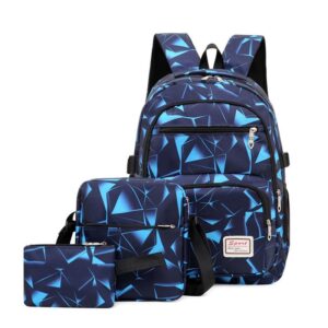 Nylon Geometric Color Block Fashion Backpacks