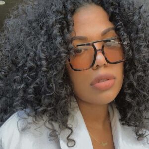 Medium Hairstyles African American Women's Afro Curly Human Hair Capless 120% 16 Inches Wigs