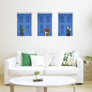 Beautiful Window and Flower Vase Pattern Wall Stickers
