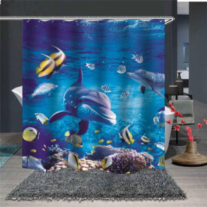 Waterproof and Mildewproof 3D Under Sea World Polyester Shower Curtains