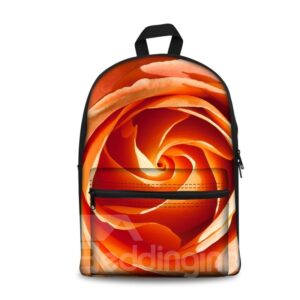 Beautiful Orange Flowers Pattern Washable Lightweight 3D Printed Backpack