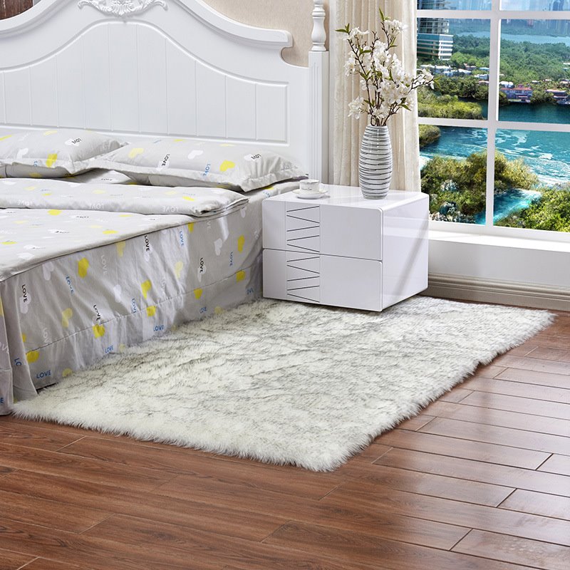 Soft Shaggy Faux Fur Sheepskin Rugs Non Slip Bedroom Mats Fluffy Soft Home Bedroom Rug - Image 3