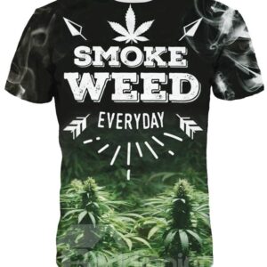 Printed Letters Graphic Green Short Sleeve 3D Pattern T-Shirt