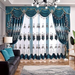 Luxury Floral Embroidery Decoration Sheer Curtains for Living Room Custom 2 Panels Breathable Drapes No Pilling No Fading No off-lining