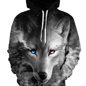 Pullover Lightweight Cool Wolf Loose Model Athletic 3D Painted Hoodie
