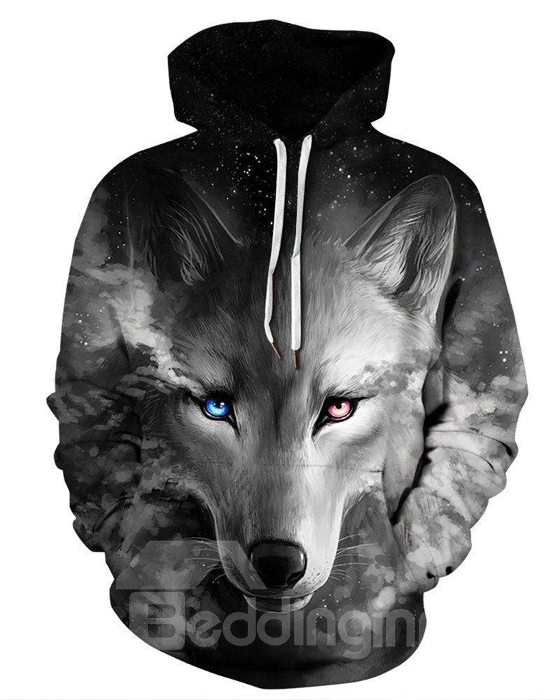 Pullover Lightweight Cool Wolf Loose Model Athletic 3D Painted Hoodie