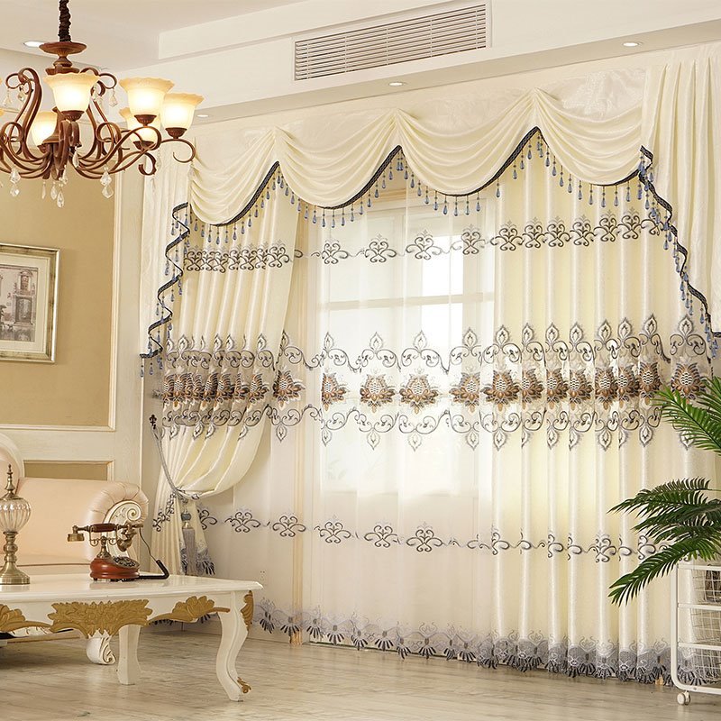 European Chiffon Embroidery Custom Blackout Sheer Curtains Breathable Voile Drapes No Pilling No Fading No off-lining - Image 5