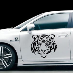 Car Stickers Car Reflective Tiger Totem Engine Hood Scratch Decoration Stickers Machine Head Stickers Spare Wheel Cover Stickers Tiger Head Stickers