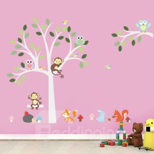 Simple Cute Monkey on the Tree Print Decorative Wall Stickers