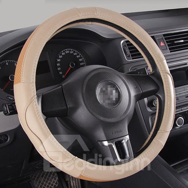 Classic Solid Leather Material And Most Popular Steering Wheel Covers Suitable for Most Round Steering Wheels - Image 2