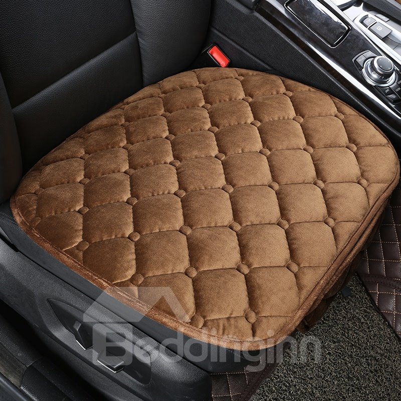 Pure Color Diamond Lattice Pattern Suede Universal Single Seat - Image 5