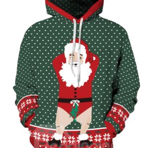 Santa Claus Funny Christmas Long Sleeve 3D Pattern Hoodie