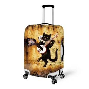 Cute Black Cat Playing Anti-Scratch Travel Luggage Cover Suitcase Protector 19'' 20'' 21''