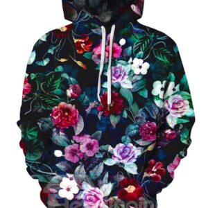 Flowers Loose Model Pullover Lightweight Unisex 3D Painted Hoodie