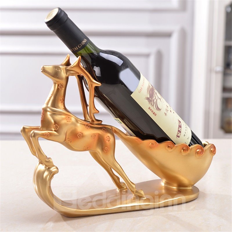 Sika Deer Creative Wine Rack Resin Desktop Decoration