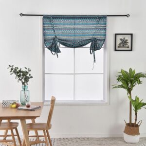 Mediterranean Style Blue Roman Blinds Cotton Linen Curtain Blackout