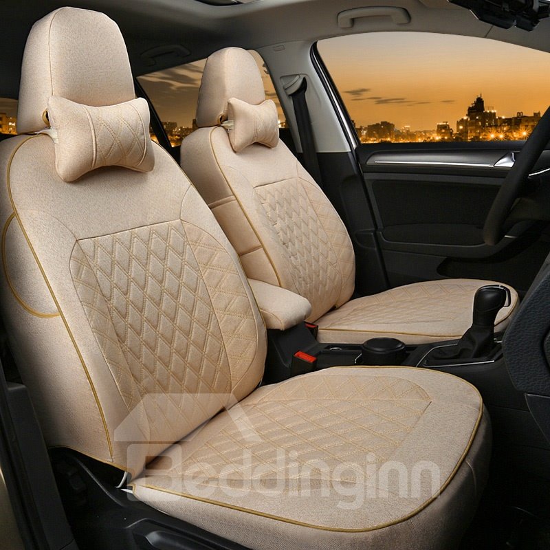 Simplistic Design With Classic Plaid Diamond Patterns Custom Car Seat Covers - Image 5