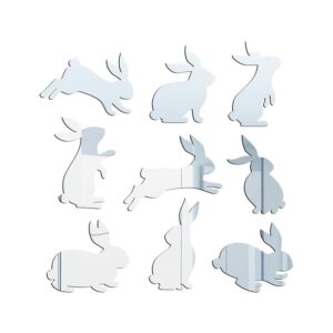 Easter Bunny 3D Acrylic Wall Stickers Removable Self-adhesive DIY Wall Decorations