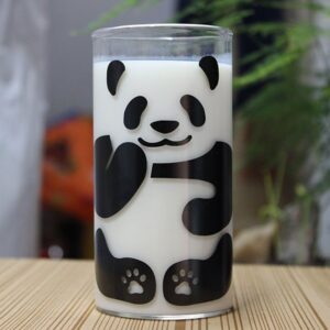 Cute Panda Pattern Glass Milk Cup Coffee Cup