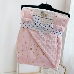 Starry Baby Blanket Super Soft Plush with Double Layer Dotted Backing Lovely Design Received Blanket