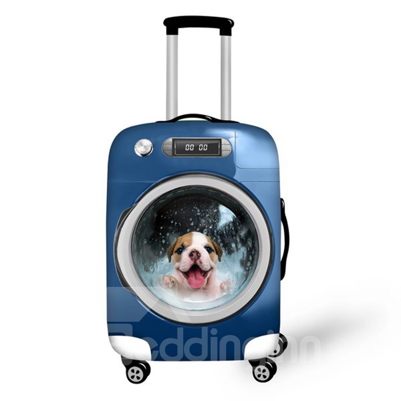 Unique Wash Machine with Cute Animals Pattern 3D Painted Luggage Cover - Image 11