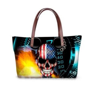 Number Skull Flag Micky Waterproof 3D Printed Shoulder Handbag