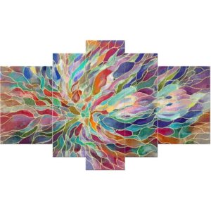 Flowers Printed Hanging 5-Piece Canvas Eco-friendly and Waterproof Non-framed Prints