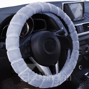 Comfortable Plush Material Winter Necessary Practical Warm Car Steering Wheel Cover